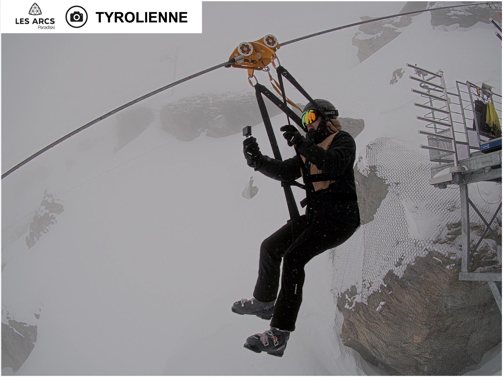 Tyrolienne de l’Aiguille Rouge in Les Arcs.